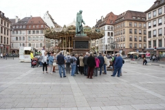 Der Gutenberg-Platz ist einer der zentralen Plätze zwischen La Petit France und dem Münster.
