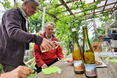 Lohn aller Strapazen: Der eigene Robbergwein rinnt in das Glas.Foto: Werner Bentz